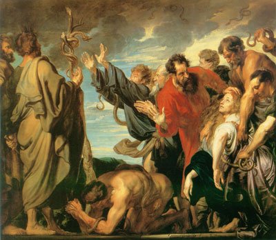 Моисей и Медный Змей, около 1620. Холст, масло. 205 х 235 см. Прадо, Испания